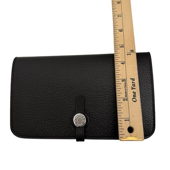 Hermes Paris NWT Authentic Black Leather Dogon Duo Wallet - Picture 8 of 11